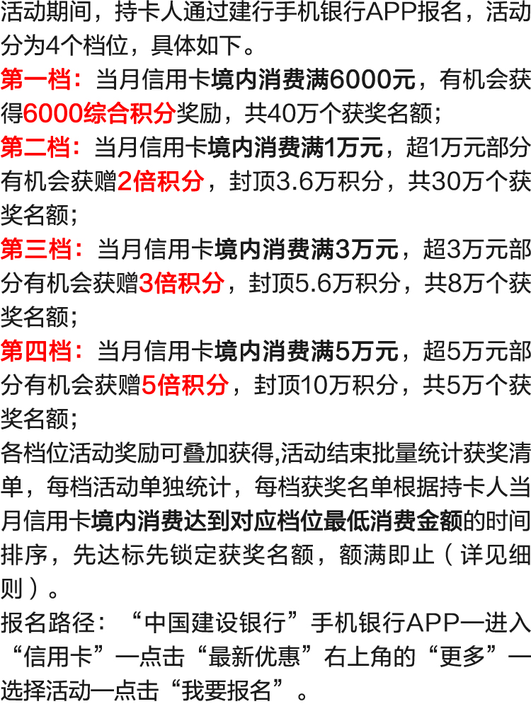 建设银行信用卡越刷越有礼（25年6月）