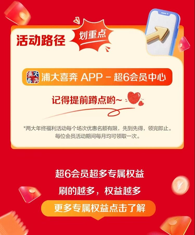 浦发银行信用卡超6会员1元抢50元（25年底）